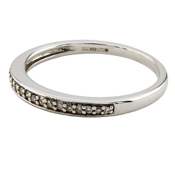 9ct white gold diamond half eternity Ring size O